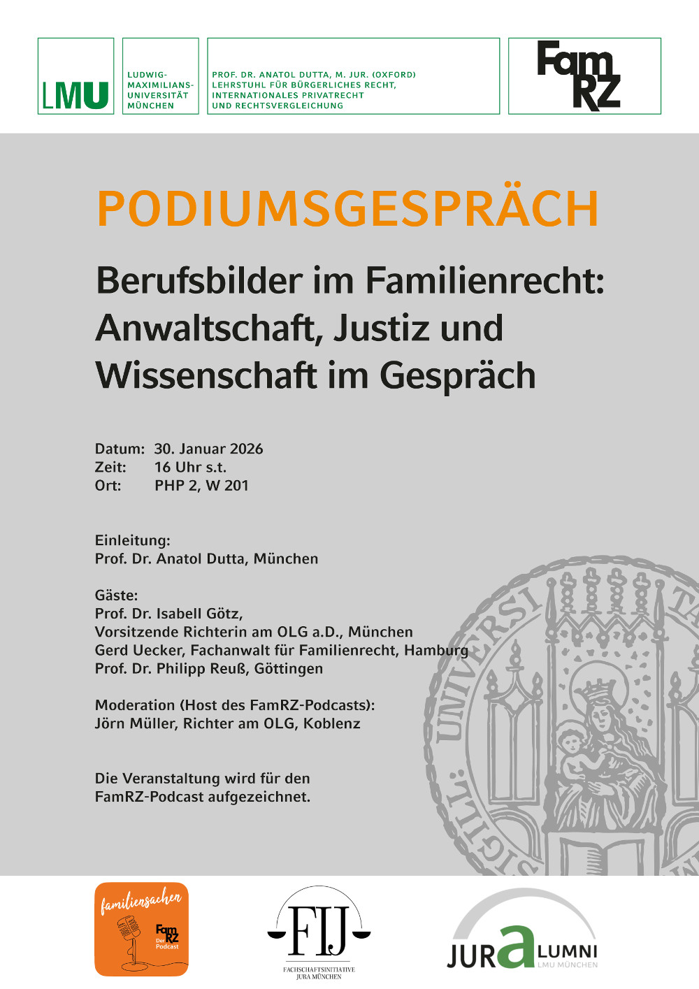 Plakat der Veranstaltung Podiumsgespräch 